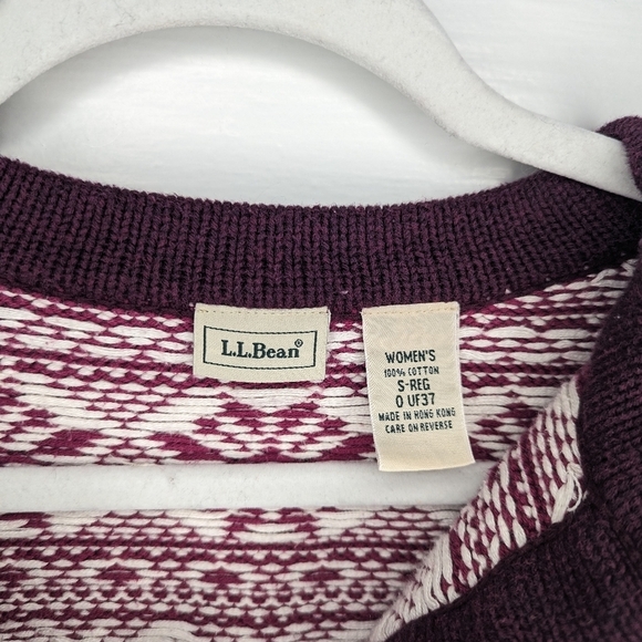 LL Bean Fair Isle Quarter Button Up Sweater Woman's Small - Picture 4 of 6